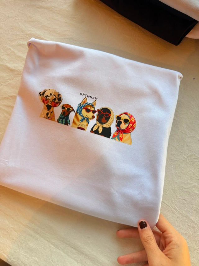 Unisex Perros "Optimism" Blanca