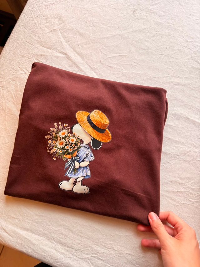 Snoopy con Sombrero y Flores