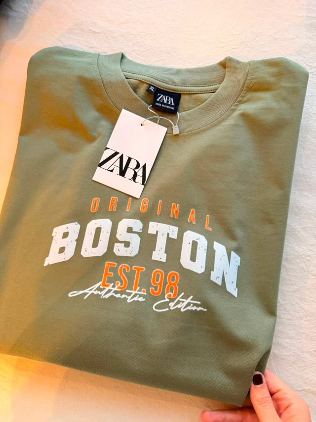 "Boston Est. 98" Zara - Verde Militar